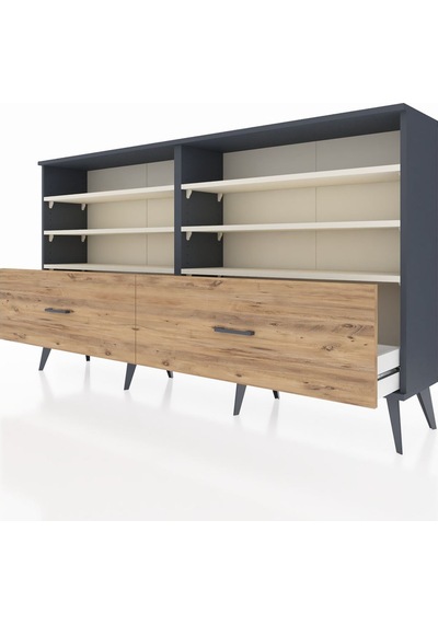 Arges Konsol 6 Raflı 2 Çekmeceli 176x30x99 Antrasit-aytaşı/çam Antrasit-aytaşı/çam Arges Konsol 6 Raflı 2 Çekmeceli 176x30x99 Antrasit-aytaşı/çam Antrasit-aytaşı/çam