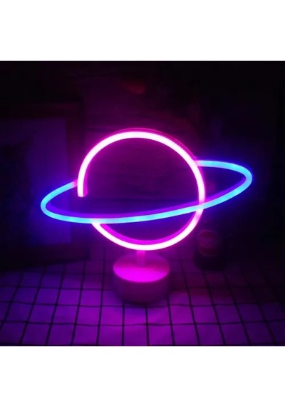 Hubrendy Emin Neon Işıklı Satürn Lamba Pil + Usb 16022316