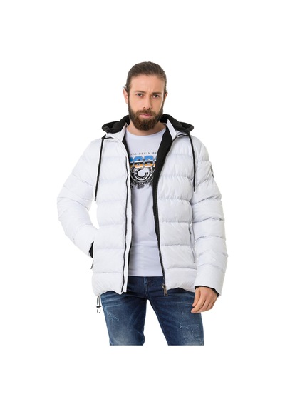 Cipo & Baxx Cm202 Erkek Şişme Mont Beyaz