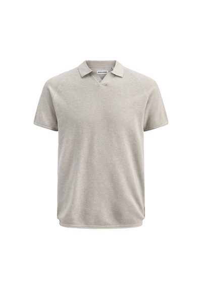 Jack & Jones Erkek Triko V Yaka Tisört- Hill - 12288251 Oatmeal