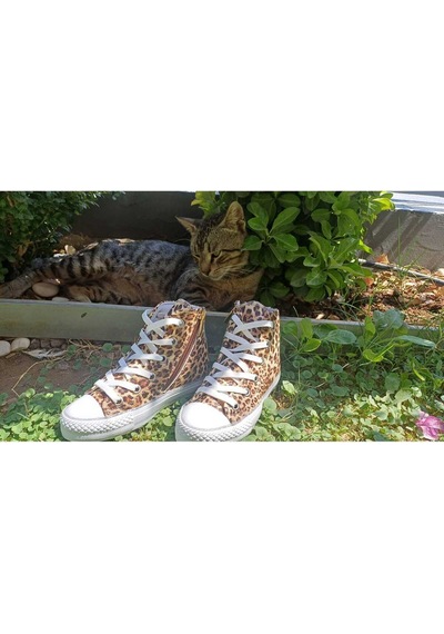 Scarpe Magiche Leopar Desenli Kız Ayakkabı 31-35 Numara Arası Işıksızdır Leopar Desenli