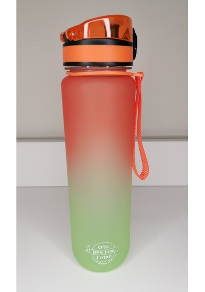 Shop-Set 1000 Ml Tritan Motivasyonlu Su Matarası (Turuncu - Neon