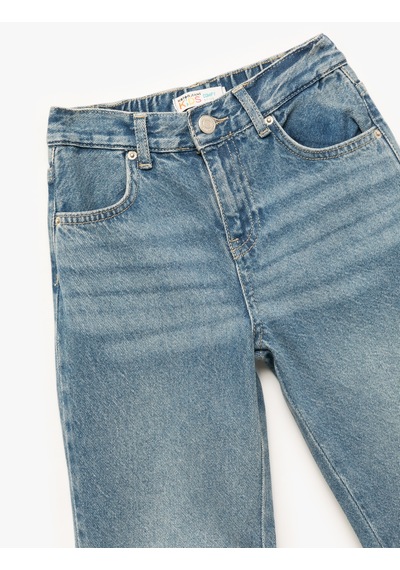 Koton Pamuklu Cepli Rahat Kesim Denim Pantolon Orta İndigo 6wkb40004td İndigo