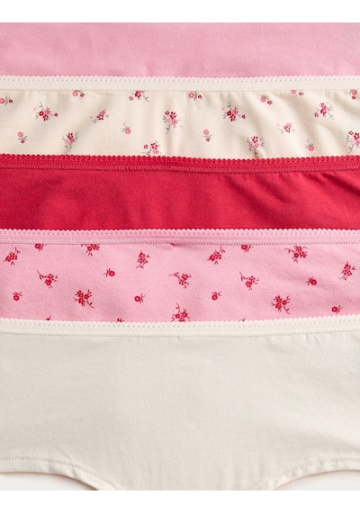 Marks & Spencer 5'li Cotton Lycra Short Külot Seti T61005102X Pembe Mix