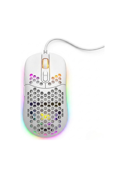 Kablolu Rgb Gaming Mouse, 12800 Dpı, 69g Ultra Hafif, Petek Gövde, 5 Milyon Tıklama Ömürlü, Instant 825 Optik Sensör, Örgü Kablolu Oyuncu Mouse Mo-19 Beyaz