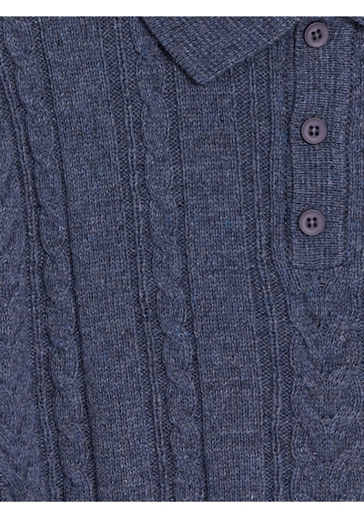 LC Waikiki Lc Waıkıkı Mavi Polo Yaka Desenli Erkek Triko Kazak