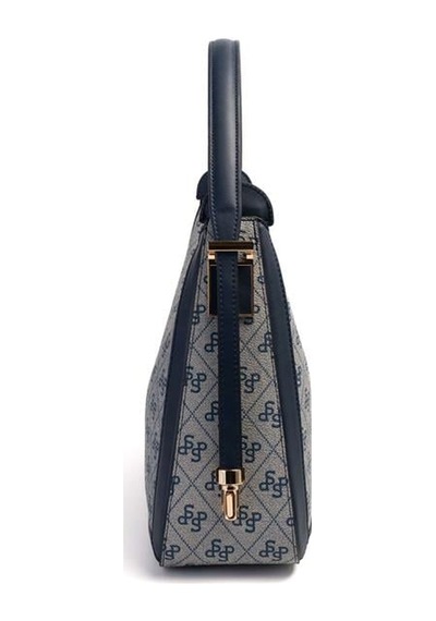 Silver Polo Sp1187 Kadın Omuz Çantası Monogram Gri-lacivert Gri - Lacivert