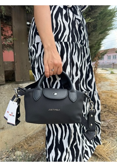 Just Polo Kadın Siyah Günlük Kullanıma Uygun Hafif & Pratik Mini El Ve Omuz Çantası Shopper