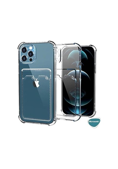 Apple İphone 13 İçin Card Slot Shock Kılıf Siyah İphone 13 İle Uyumlu Kılıf - Siyah 50 x 22