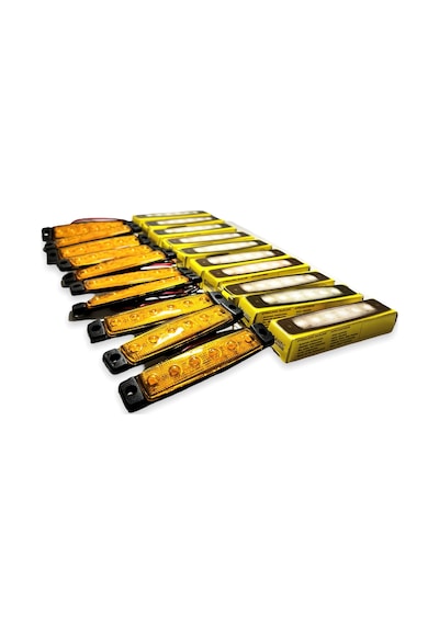 Sanel 10 Adet 6 Ledli Sarı Parmak Led 12v Lamba Basamak Aydınlatm