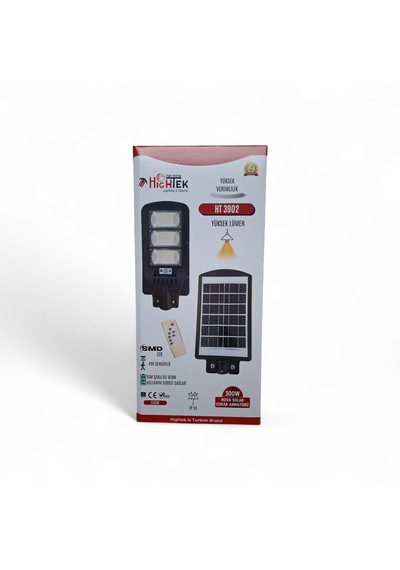 300 W Solar Sokak Lambası Kumandalı Sensörlü Su Geçirmez 300w
