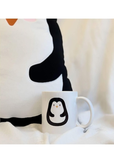 Giftmoda Tatlı Penguen Tasarımlı Kupa Ve Yastık Set Genel