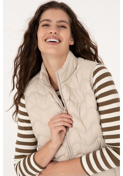 U.s. Polo Assn. Kadın Krem Yelek Dokuma 50289603-vr071 Krem