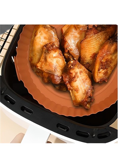Renkli Isıya Dayanıklı Yıkanılabilir Silikon Fırın Ve Airfryer Kare Model Pişirme Matı 20 Cm Pembe