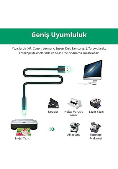 Usb To Usb-b Tarayıcı Yazıcı Kablosu 10 Metre