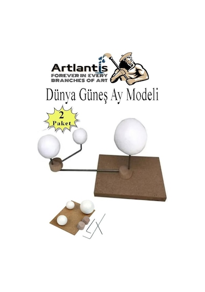Güneş Dünya Ay Modeli 2 Paket Gezegen Maketi Deney Seti Güneş Sistemi Modeli Okul Ders Deney Seti Kendin Yap