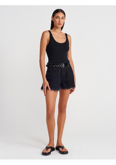 Dilvin 21053 Askılı Bodysuit-siyah Siyah