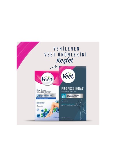 Veet Professional Ağda Bandı Hassas Ciltler İçin Bacak & Vücut Bölgesi 40 Adet