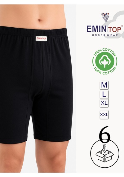 Mercan Erkek Boxer Short 6'lı - Siyah Boxer Şort