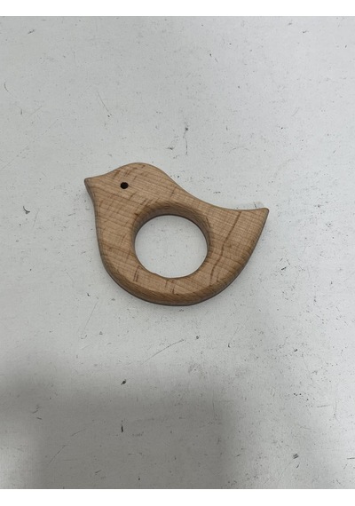 Kuş Figürü Doğal Ahşap Diş Kaşıyıcı Çok Renkli