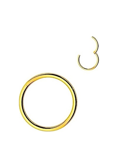 Cerrahi Çelik Tam Halka Klipsli Tragus, Helix Piercing Gold