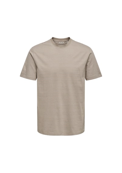 Only & Sons Onsfred Lıfe Rlx Ss Strıpe Tee Noos Erkek Brown T-shirt - 22036384 Kahverengi