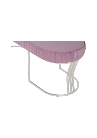 Viego Silver Striped- Pembe Kapitoneli Chester Model Puf & Bench & Koltuk & Uzun Makyaj Puff & Yatak Ucu &önü