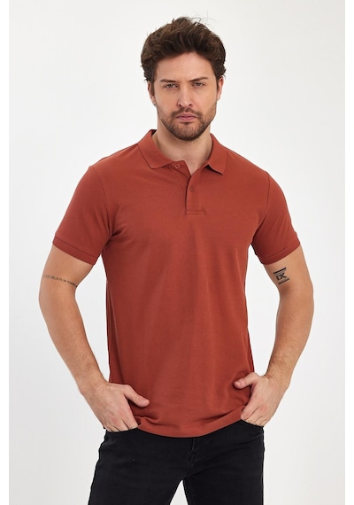 Nemonti Premium Penye Polo Yaka T-shırt Copper Brown