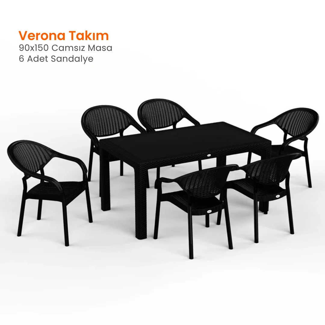 Verona 90x150 Masa Takımı Camsız Kahverengi
