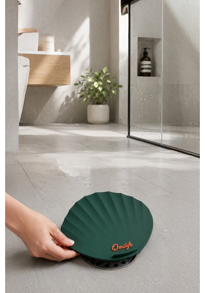 Yeşil Renk Denizkabuğu Kötü Koku Önleyici Silikon Mat Desen Banyo Mutfak Lavabo Balkon Tıkaç Kapağı