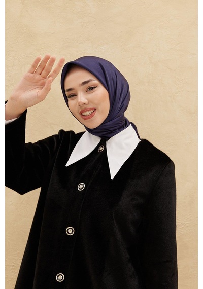 Silk Home Düz Shiny Eşarp - Koyu Lacivert Koyu Lacivert