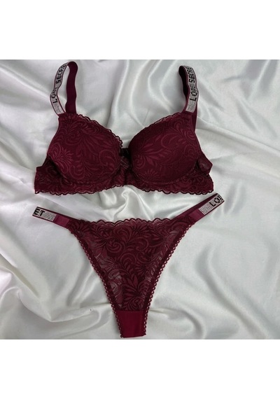 Love Secret Bordo Destekli Dolgulu Sütyen Tanga Takım