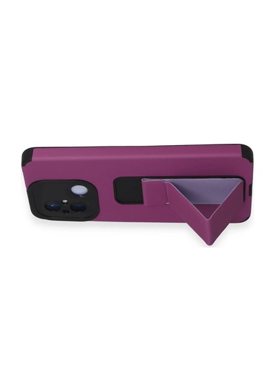 Newface - 611 - Xiaomi Redmi 12c Kılıf Mega Standlı Silikon - Novapazr - - Mor
