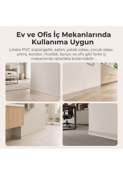 Linela Suya Dayanıklı Pvc Süpürgelik 8 Cm -kaşmir - Lnl416