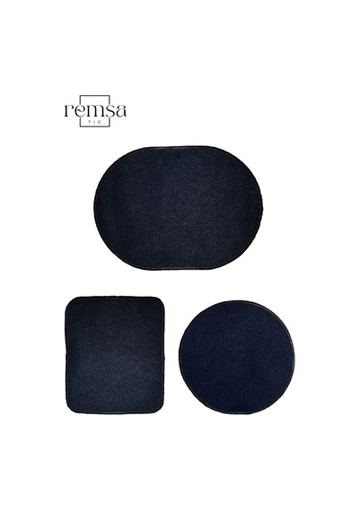 Ütü Ile Yapışan Arma - Patch - Dirsek Set Büyük Modeli Lacivert Renk 3 Adet - 507392354
