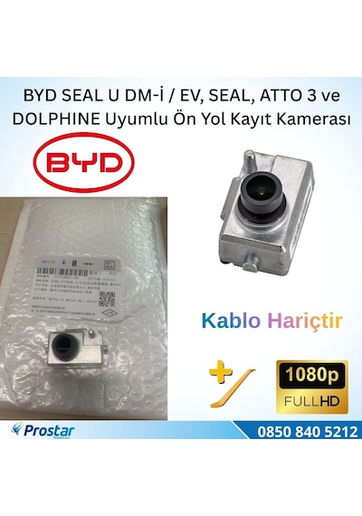 Byd Seal U Dm-i / Ev, Seal, Atto 3 Ve Dolphıne Kablo Hariç  Ön Yol Kayıt Kamerası - 1080p Full Hd