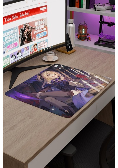 Fischl Genshin Impact Anime Gacha V4 - 48x40 Xl Gaming Mouse Pad Fare Altlığı