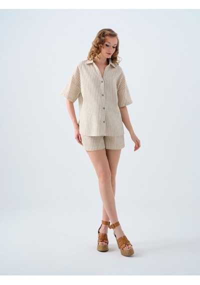 LOFT Regular Fit Kadın Gömlek K.kol Lf2038397 Q1.v1 Mavi