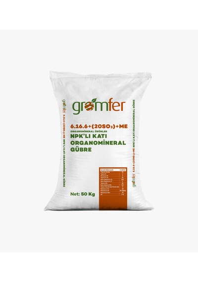 6.16.6+20so3+me Organomineral Gübre 50KG