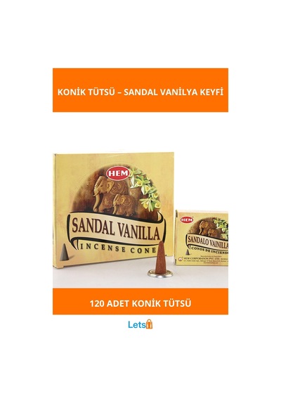 Sandal Vanilya Aromalı Konik Tütsü 1 Kutu 12 Paket