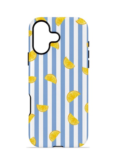 Apple iPhone Uyumlu 17 Vorian Çift Katmanlı Magsafe Kılıf Lemon Confetti Blue