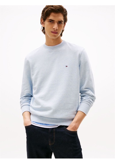 Tommy Hilfiger Essentıal Terry Crewneck Erkek Mavi Sweatshirt - Mw0mw37237