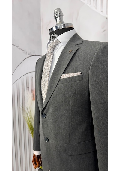 Dupont Classics Dupont Erkek Slim Fit Mono Yaka 6 Drop Viskon 2 Li Takım Elbise Antrasit - Gri Dupont Classics Dupont Erkek Slim Fit Mono Yaka 6 Drop Viskon 2 Li Takım Elbise Antrasit - Gri