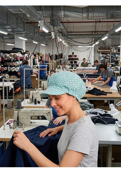 Turkuaz Pötikareli Aşçı Kepi, Mutfak Bonesi,garson ,fırıncı Bonesi-lastikli İş Bonesi