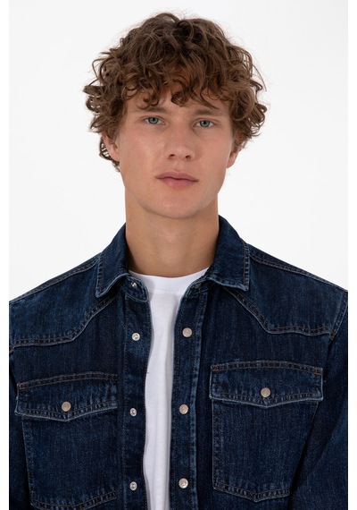 U.s. Polo Assn. Erkek Mavi Gömlek Jean 50308348-dn0022 Mıd Blue