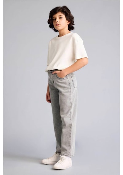 Defacto Wıde Leg Düz Paça Jean Pantolon Erkek Çocuk F8433a826smnm55 Gri-nm55