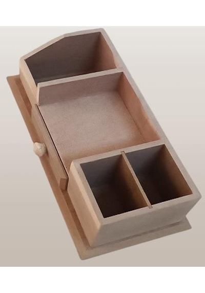 Hobi Adn Dekoratif Kalemlik Tek Çekmece Ahşap Mdf Ham Cnc Kesim Model El Yapım
