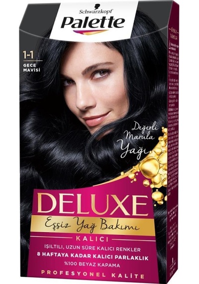 Palette Deluxe Saç Boyası 4 Al 3 Öde Seti 1 - 1 Gece Mavisi X 4