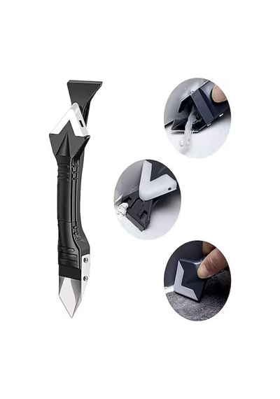Siyah Derz Kazıma Spatula Silikon Siyah,