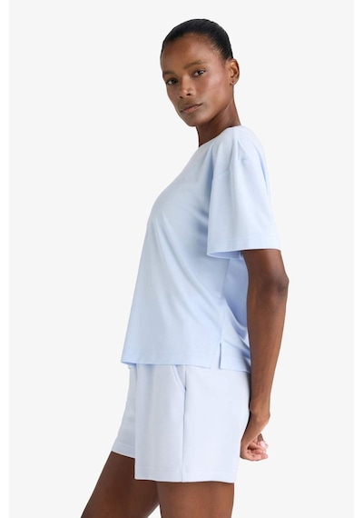 DeFactoFit Oversize Geniş Kalıp Bisiklet Yaka Sporcu Modal Kısa Kollu Tişört E2932AX25SMBE337